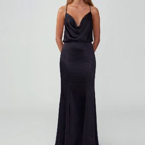 $300 NEW FAME AND PARTNERS COWL MERMAID MAXI DRESS SIZE 2 US